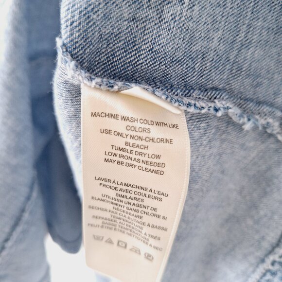 Free People Puffed-Sleeve Denim Shirt - Light Indigo - Picture 10 of 12